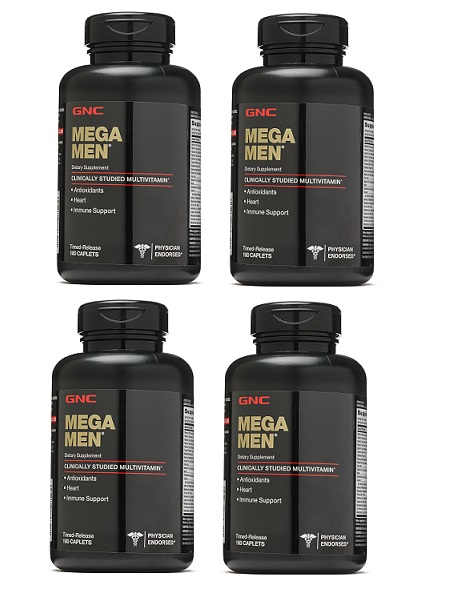 GNC Men's Mega Men, 男性專用長效型綜合維他命 180顆(一組4瓶)